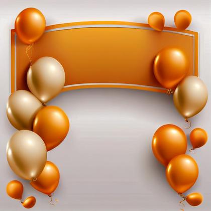 Orange and Gold Happy Birthday Background Image