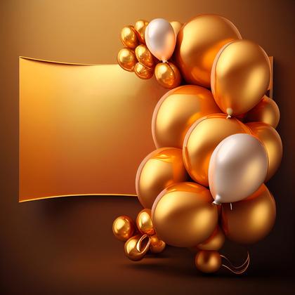 Orange and Gold Happy Birthday Background