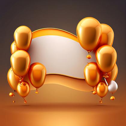 Orange and Gold Birthday Background Image