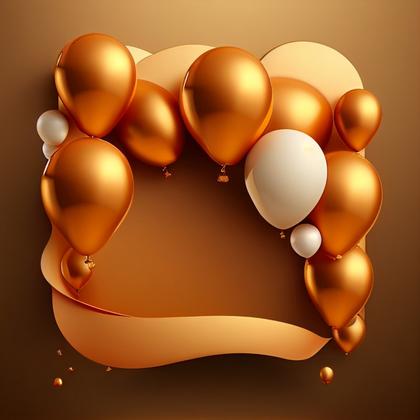 Orange and Gold Happy Birthday Background Image