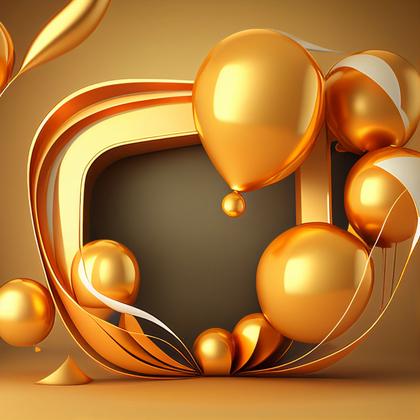 Orange and Gold Happy Birthday Card Background Image