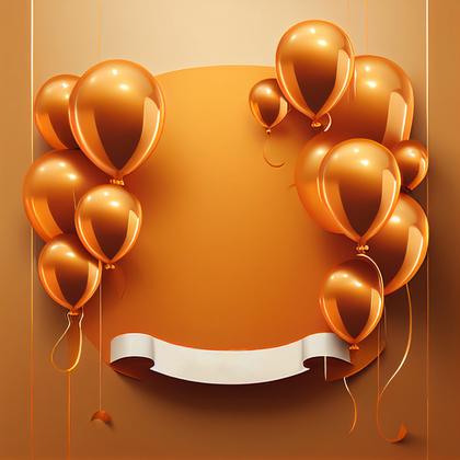 Orange and Gold Happy Birthday Card Background
