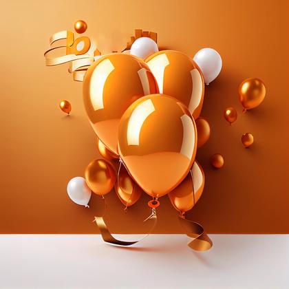 Orange and Gold Birthday Background Image