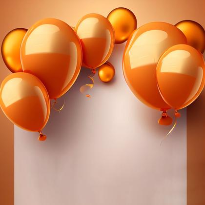 Orange and Gold Birthday Card Background Image