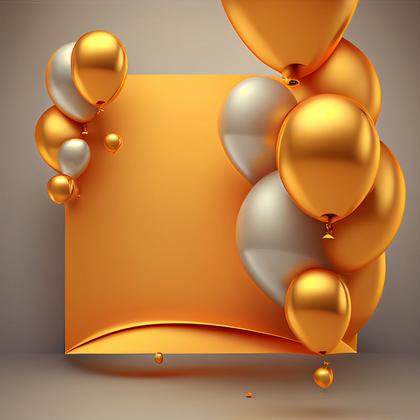 Orange and Gold Birthday Background