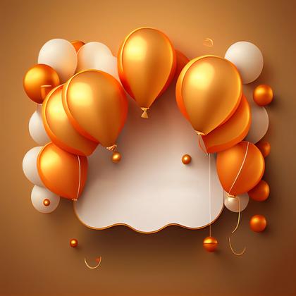 Orange and Gold Birthday Card Background Image
