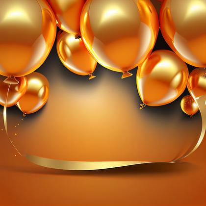 Orange and Gold Happy Birthday Card Background Image