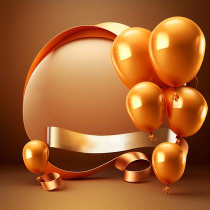 Orange and Gold Happy Birthday Background