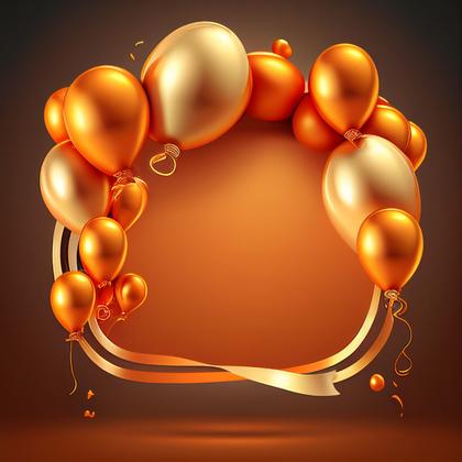 Orange and Gold Birthday Background Image