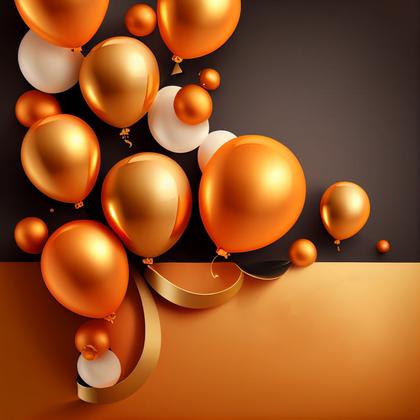 Orange and Gold Happy Birthday Background
