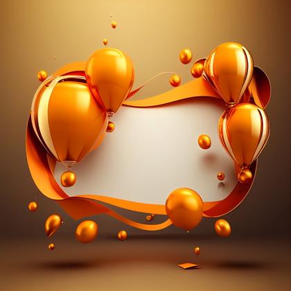Orange and Gold Birthday Card Background