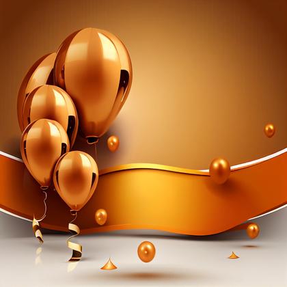 Orange and Gold Happy Birthday Background Image