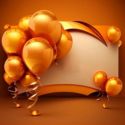 Orange and Gold Birthday Background