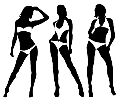 Women in Bikini Vector Silhouettes