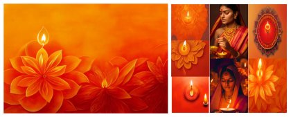 Orange Diwali Extravaganza: 36 Free Designs to Illuminate Your Celebrations