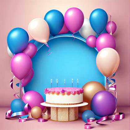 Free Download Pink and Blue Birthday Background