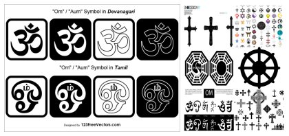 Soulful Diversity: Free Religious Symbols Vector Designs for Spiritual Exploration