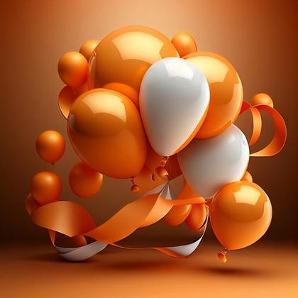 Bask in the Glow: Orange & White Birthday Card Backgrounds
