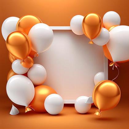 Unique Orange and White Birthday Card Backgrounds