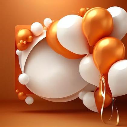 Bask in the Glow: Orange & White Birthday Card Backgrounds