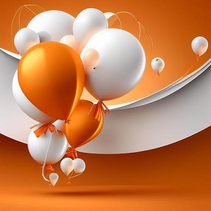 Unique Orange and White Birthday Card Backgrounds