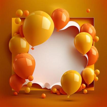 Orange and Yellow Birthday Background Image