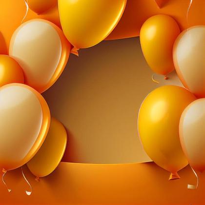 Orange and Yellow Happy Birthday Card Background Image