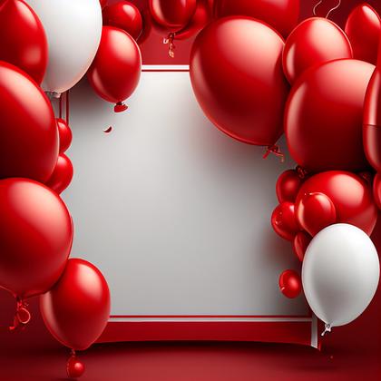 Red and White Birthday Card Background Image