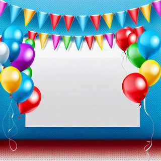 Festive Birthday Party Background With Balloons And Banners