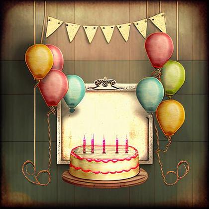 Free Download Vintage Happy Birthday Frame Background