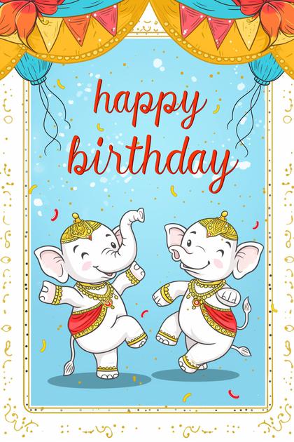 Elephant Happy Birthday
