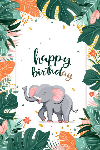 Elephant Happy Birthday