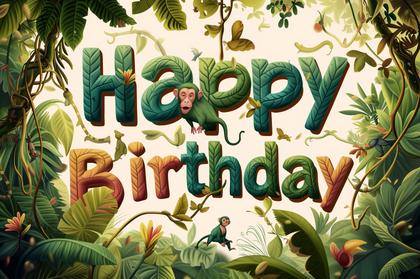Birthday with Jungle Animals