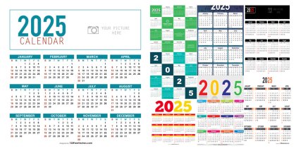 Free Download: 55 Colorful 2025 Calendar Designs in Vector & PDF Formats