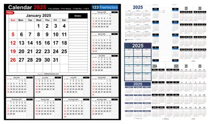 Planning Ahead: 41 Free Printable & Editable 2025 Calendar Designs for Efficient Planning