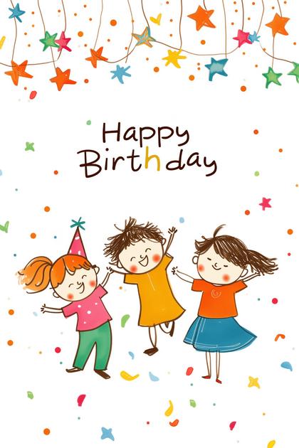 Happy Birthday Cute Cartoon Characters