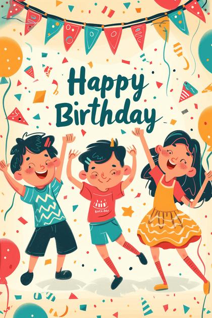Happy Birthday Cute Cartoon Characters
