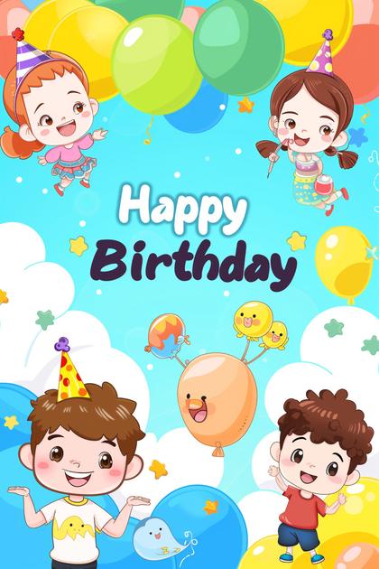 Happy Birthday Cute Cartoon Characters