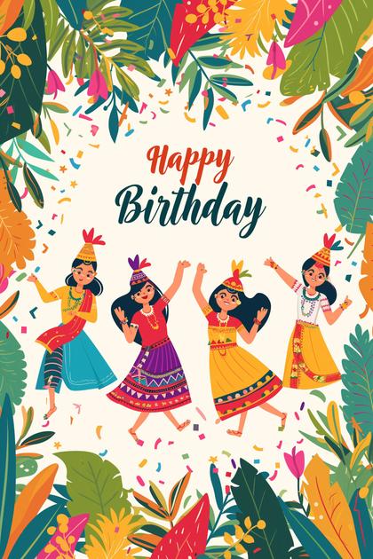 Indian Culture Theme Happy Birthday