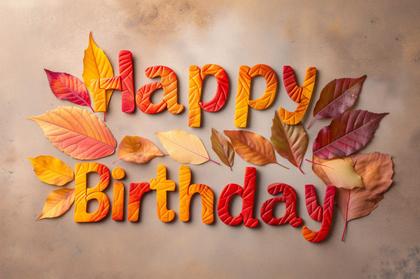 Autumn Leaf Happy Birthday