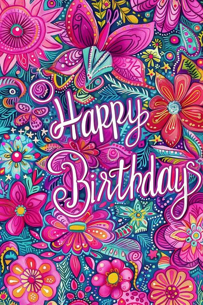 Happy Birthday Flowers Background