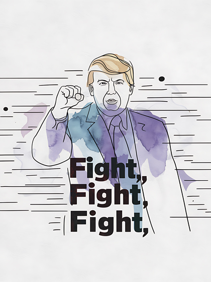 Free Download A Minimalist Line Illustration of Donald Trump Portraying ...