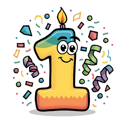 Happy First Birthday Candle