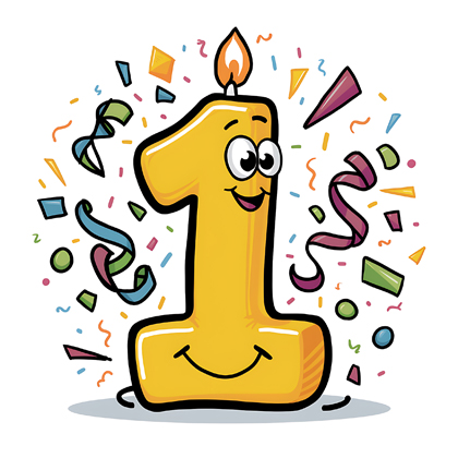 Number 1 Birthday Candle