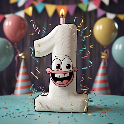 Happy First Birthday Candle