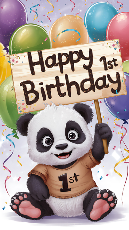 Happy First Birthday Panda