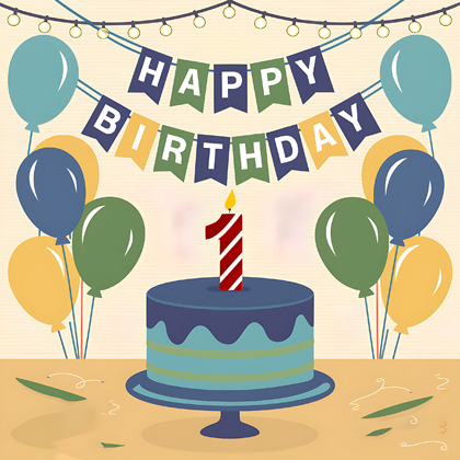 Happy 1st Birthday Cake