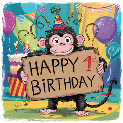 Happy 1st Birthday Monkey