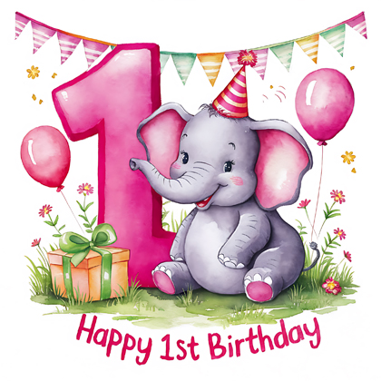 Happy 1st Birthday Elephant