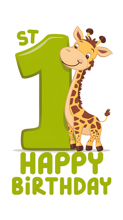 Happy 1st Birthday Giraffe